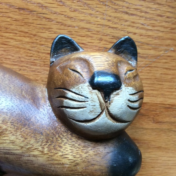 Vintage Hand Carved Wooden-Shelf Cat😺 - Picture 8 of 13